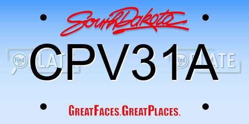 CPV31A South Dakota License Plate