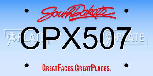 CPX507 South Dakota License Plate