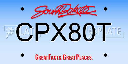 CPX80T South Dakota License Plate