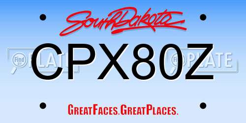 CPX80Z South Dakota License Plate