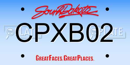 CPXB02 South Dakota License Plate