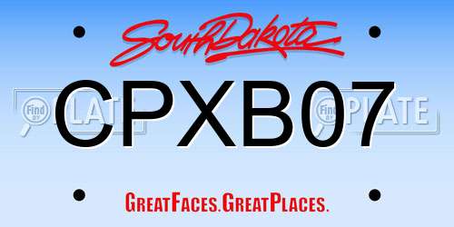 CPXB07 South Dakota License Plate