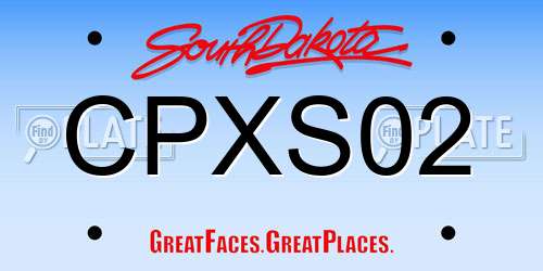 CPXS02 South Dakota License Plate