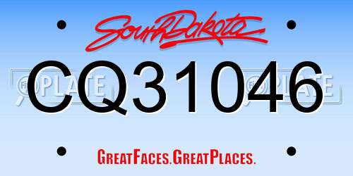 CQ31046 South Dakota License Plate