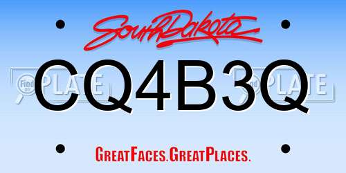 CQ4B3Q South Dakota License Plate