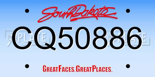 CQ50886 South Dakota License Plate