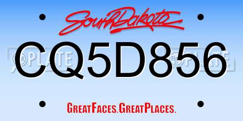 CQ5D856 South Dakota License Plate