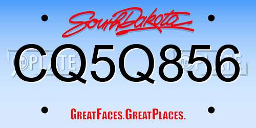CQ5Q856 South Dakota License Plate