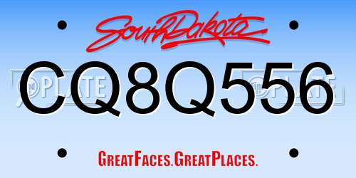 CQ8Q556 South Dakota License Plate