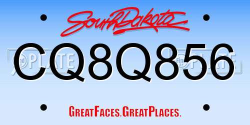 CQ8Q856 South Dakota License Plate