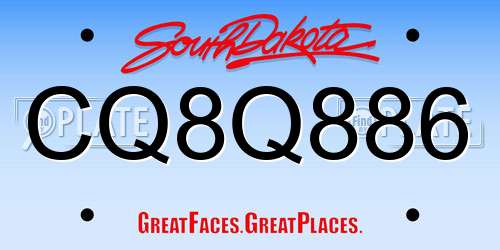 CQ8Q886 South Dakota License Plate