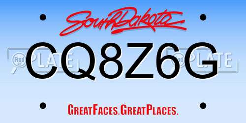 CQ8Z6G South Dakota License Plate
