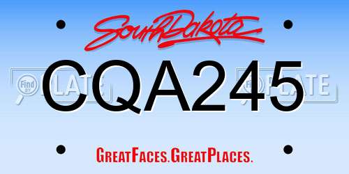 CQA245 South Dakota License Plate