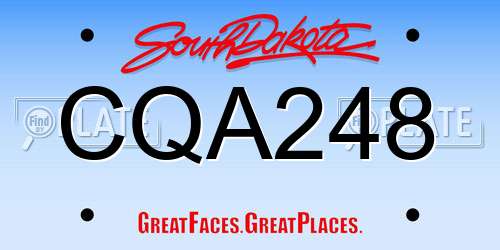 CQA248 South Dakota License Plate