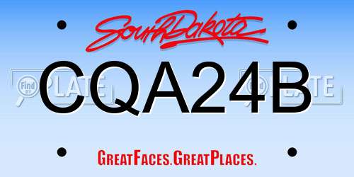 CQA24B South Dakota License Plate