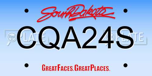 CQA24S South Dakota License Plate