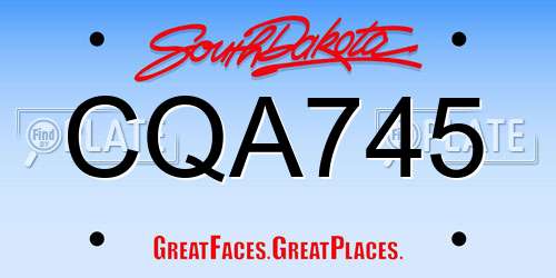 CQA745 South Dakota License Plate