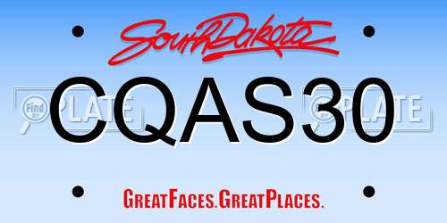 CQAS30 South Dakota License Plate