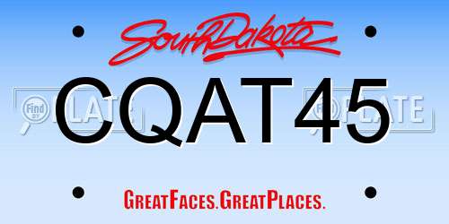 CQAT45 South Dakota License Plate