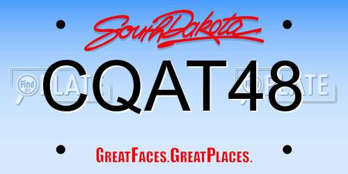 CQAT48 South Dakota License Plate