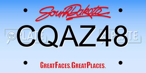 CQAZ48 South Dakota License Plate