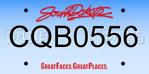 CQB0556 South Dakota License Plate