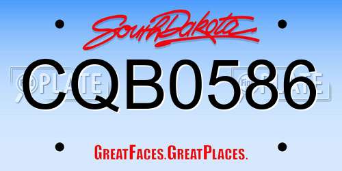 CQB0586 South Dakota License Plate