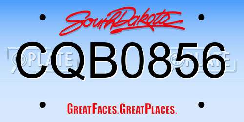 CQB0856 South Dakota License Plate