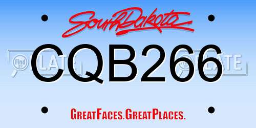 CQB266 South Dakota License Plate