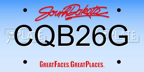 CQB26G South Dakota License Plate