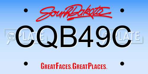 CQB49C South Dakota License Plate