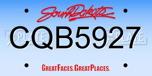 CQB5927 South Dakota License Plate
