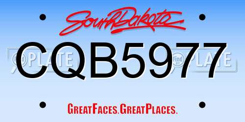 CQB5977 South Dakota License Plate