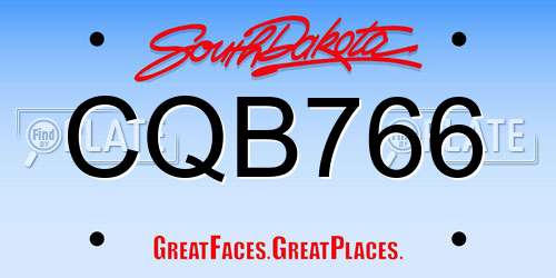 CQB766 South Dakota License Plate