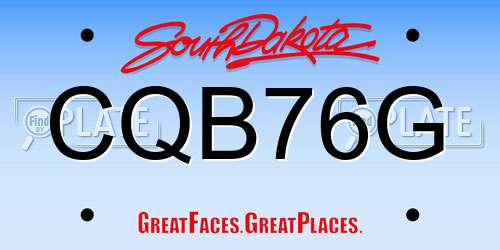 CQB76G South Dakota License Plate