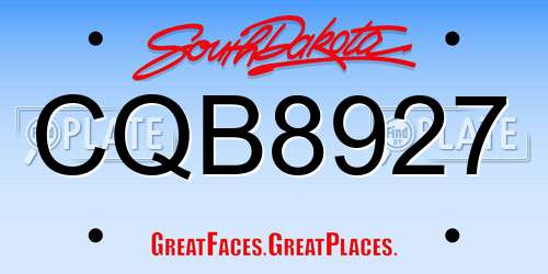 CQB8927 South Dakota License Plate