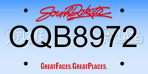CQB8972 South Dakota License Plate