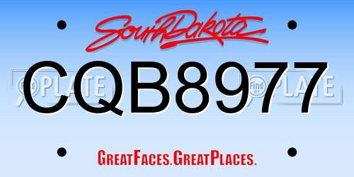 CQB8977 South Dakota License Plate