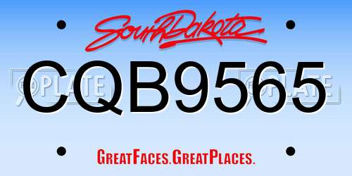 CQB9565 South Dakota License Plate