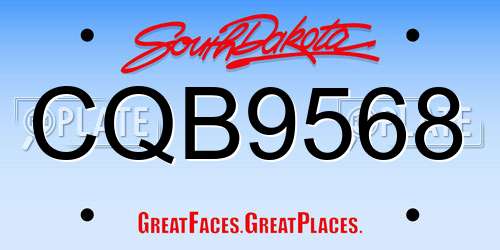 CQB9568 South Dakota License Plate