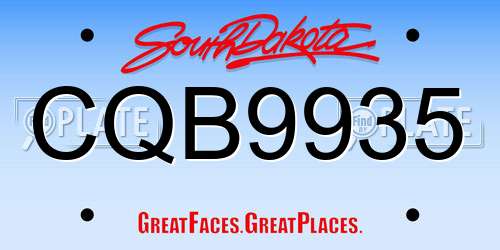 CQB9935 South Dakota License Plate