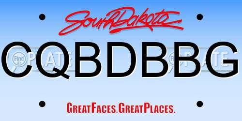 CQBDBBG South Dakota License Plate