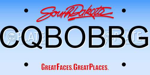 CQBOBBG South Dakota License Plate