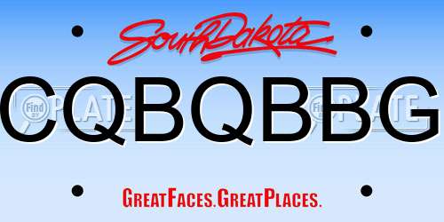 CQBQBBG South Dakota License Plate