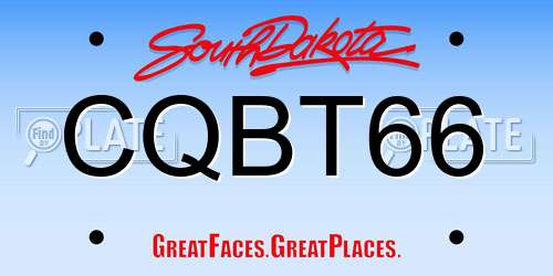 CQBT66 South Dakota License Plate