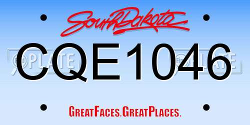 CQE1046 South Dakota License Plate