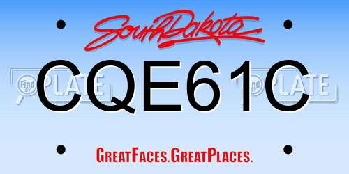 CQE61C South Dakota License Plate