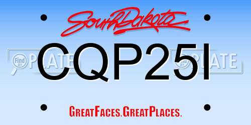 CQP25I South Dakota License Plate