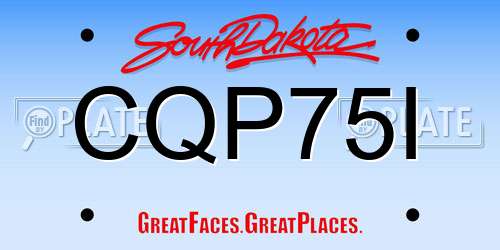 CQP75I South Dakota License Plate
