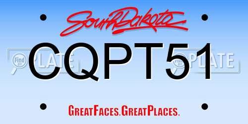 CQPT51 South Dakota License Plate